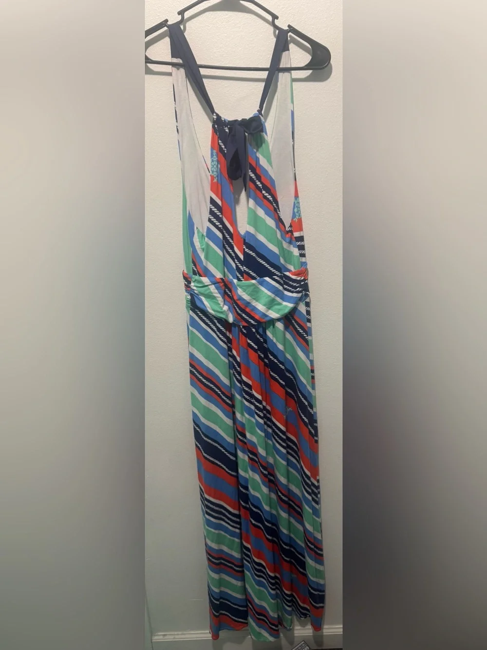 Lilly Pulitzer Striped Halter Maxi Dress in Blue, Coral & Mint - Picture 3 of 7